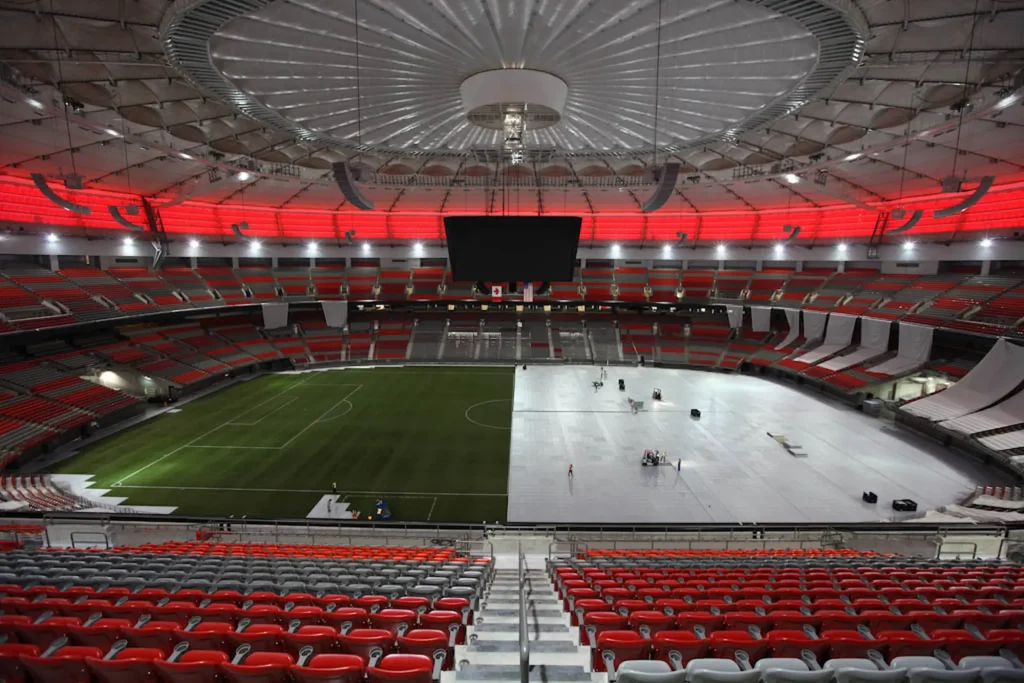 Turf protection for grass at large event in Vancouver, BC Place stadium